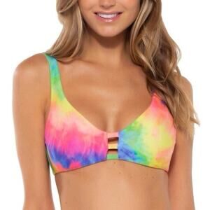 Becca Rebecca Virtue Selena Reversible Tie Dye Bikini Top Womens M Medium